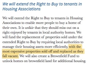 The Conservatives pledged to extend the right to buy